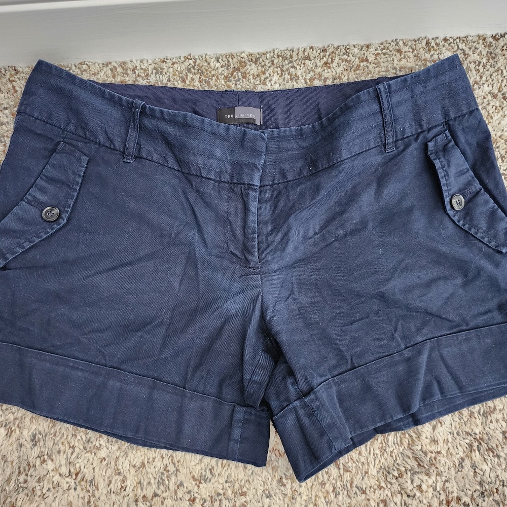 The Limited Shorts Navy Button Pockets 6
